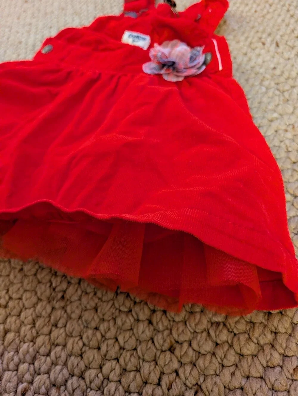 Oshkosh corduroy red overall dress pedi coat 24M